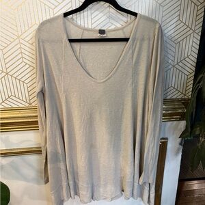 FP Movement by Free People Knit Cream Long Sleeve Top